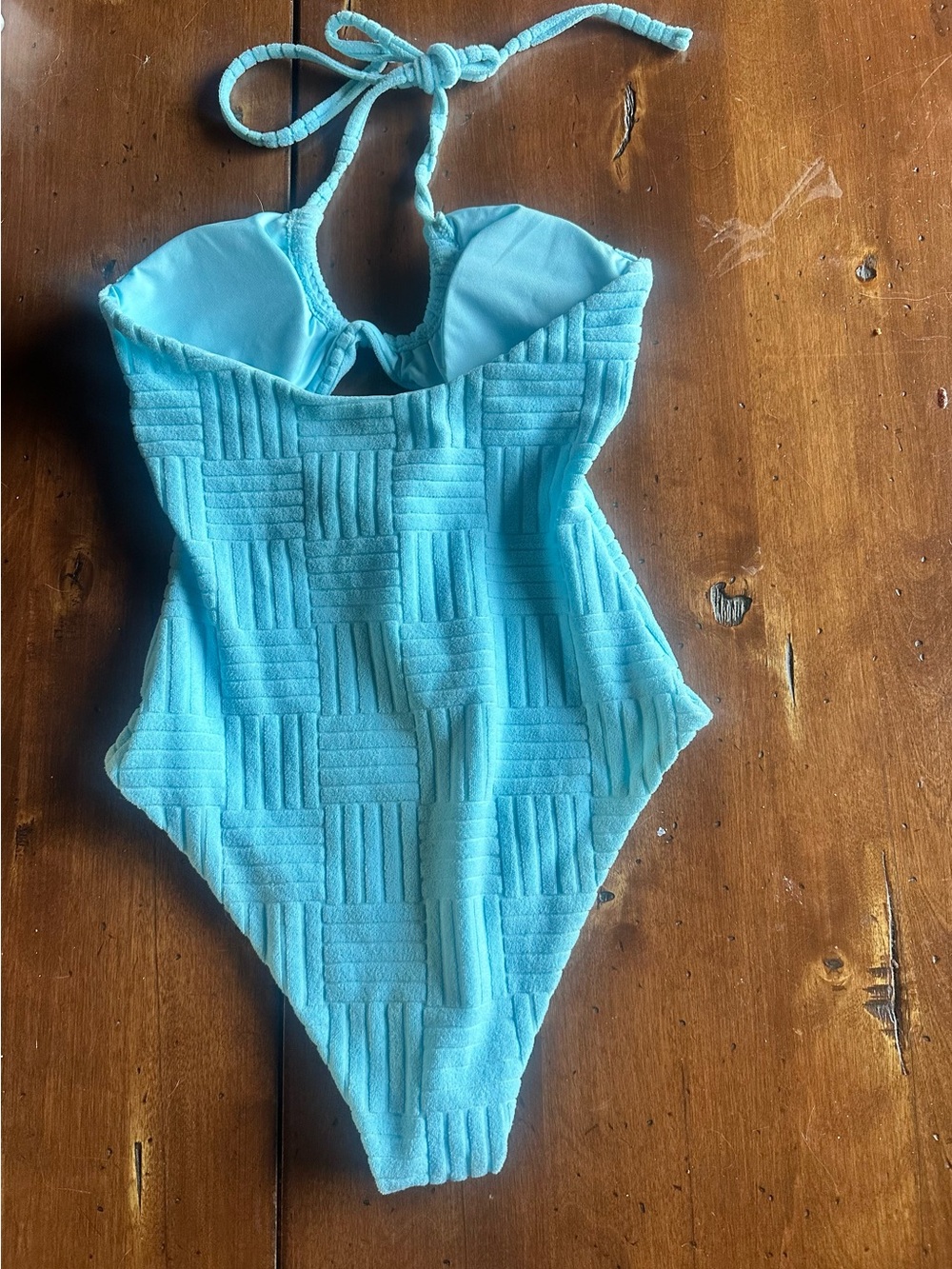 Beach Riot Turquoise Textured Cutout One-Piece XS NWOT - Picture 3 of 6